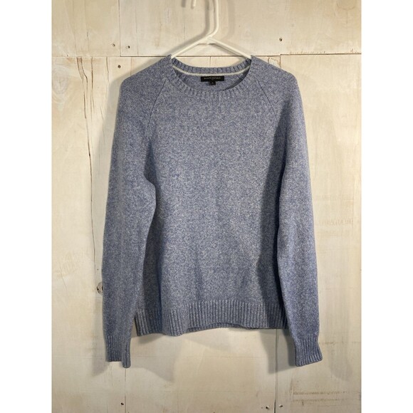 Banana Republic Blue Heathered Chunky Knit Cotton Blend Sweater Size L - Picture 1 of 6